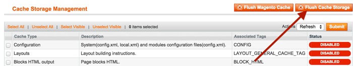 flush cache storage