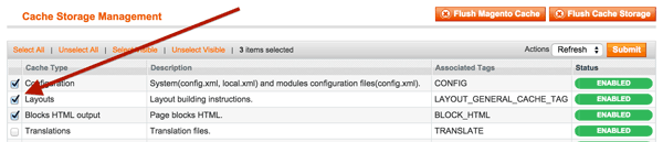 cache disabling checkboxes